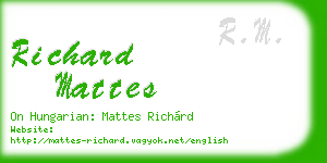 richard mattes business card